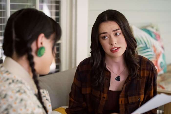Sweet Magnolias Anneliese Judge as Annie sat talking to her friend Artemis
