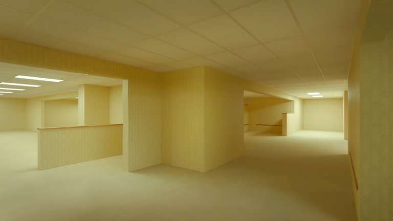 An image of the Backrooms from Backrooms.