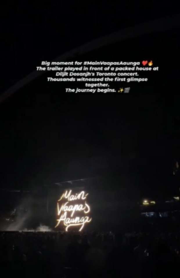 Diljit Dosanjh surprises Toronto fans with Main Vaapas Aaunga trailer during AURA Tour 2026 concert; videos go viral