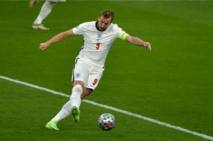 Harry Kane of England in action during the Uefa Euro 2020 Final