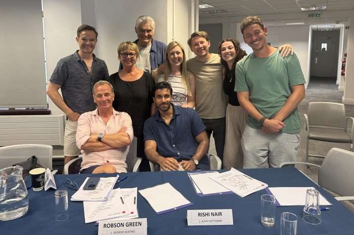 Grantchester-s11-readthrough The cast of Grantchester at the read through for season 11.