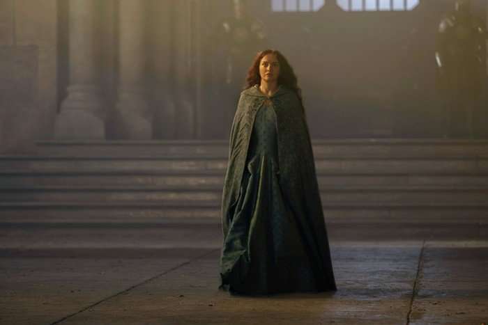 Olivia Cooke as Alicent Hightower in House of the Dragon season 3 Olivia Cooke as Alicent Hightower in House of the Dragon season 3. She's standing alone in a stone hall.
