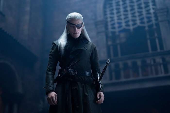 Ewan Mitchell as Aemond Targaryen in House of the Dragon season 3 Ewan Mitchell as Aemond Targaryen in House of the Dragon season 3