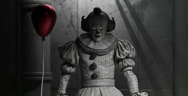 IT: Welcome to Derry Ultimate Black & White Pennywise action figure unleashed by NECA