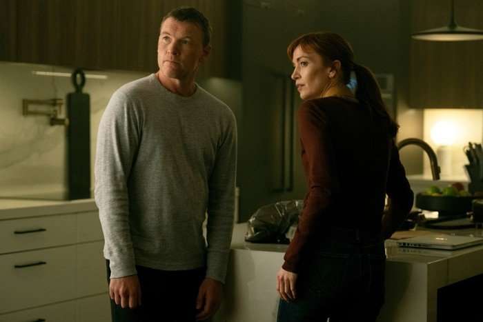 I Will Find You Sam Worthington as David Burroughs and Britt Lower as Rachel Mills in I Will Find You.
