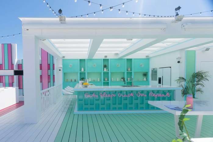 Love Island Series 13 Villa The Love Island villa kitchen.