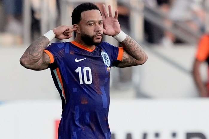 Memphis-Depay Memphis Depay of Holland celebrates 0-1, his 51st goal for the Dutch national team, making him top scorer of all time during the World Cup Qualifier match between Lithuania v Holland on September 7, 2025