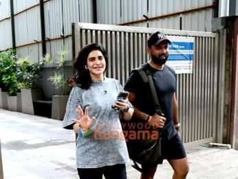Photos: Karishma Tanna and Varun Bangera snapped at the gym in Bandra