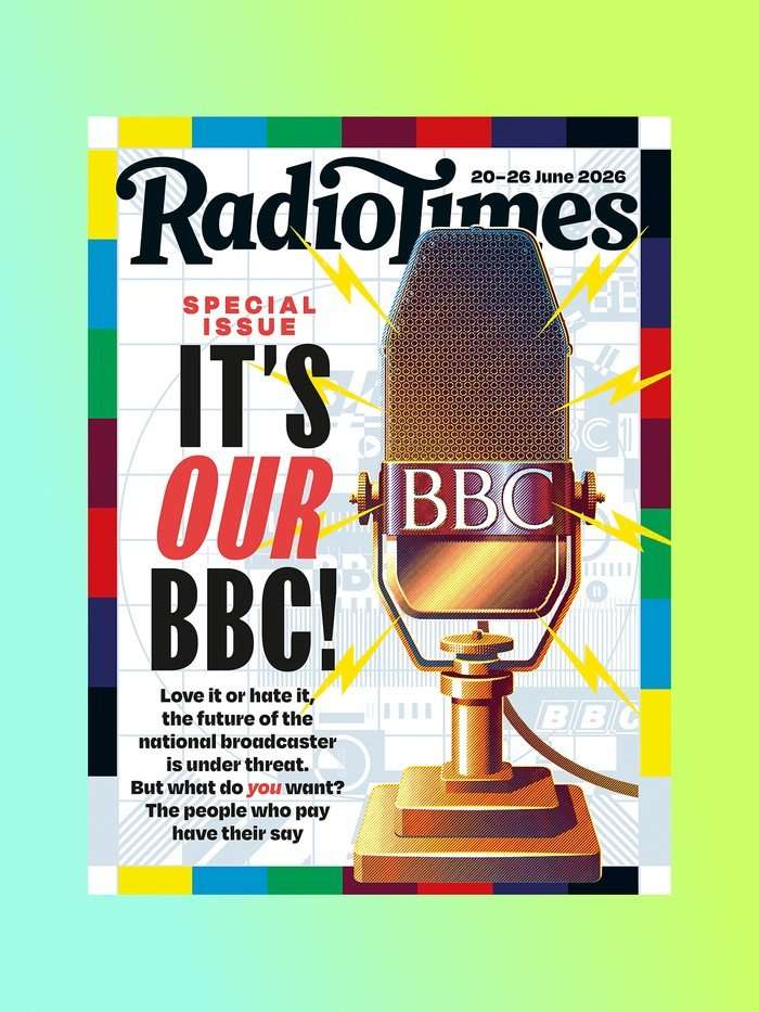 Radio Times BBC special issue cover featuring microphone with the BBC logo. Radio Times BBC special issue cover featuring microphone with the BBC logo.