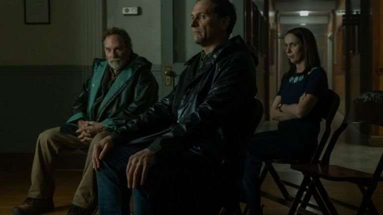 Stephen Root, Matthew Rhys and Kate O'Flynn in Widow's Bay