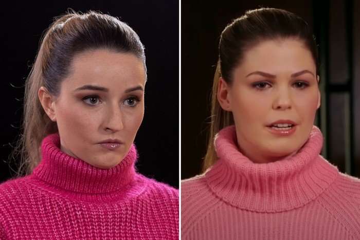 apple-cider-vinegar-comparison On the left, Kaitlyn Dever in Apple Cider Vinegar. On the right, the actual Belle Gibson on 60 Minutes Australia.