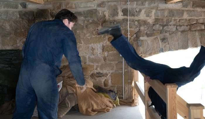13_06_emm_mack_ross_04 Mack watches Ross falling over the side of a balcony in Emmerdale