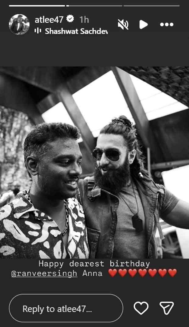 Atlee wishes Ranveer Singh on his birthday with BTS photo from Chings ad; calls him &lsquo;Anna&rsquo;