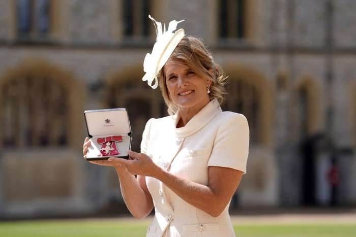 BRITAIN-ROYALS-AWARD British campaigner for parental rights and child protection, Ellen Roome poses after being made an MBE (Member of the Order of the British Empire) at an investiture ceremony at Windsor Castle in Windsor, west of London.