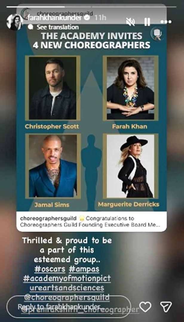 Farah Khan joins Oscars voting panel as Academy invites her to become a member; industry congratulates filmmaker-choreographer
