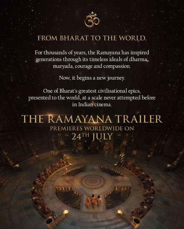 Ranbir Kapoor starrer Ramayana trailer to launch Worldwide on July 24