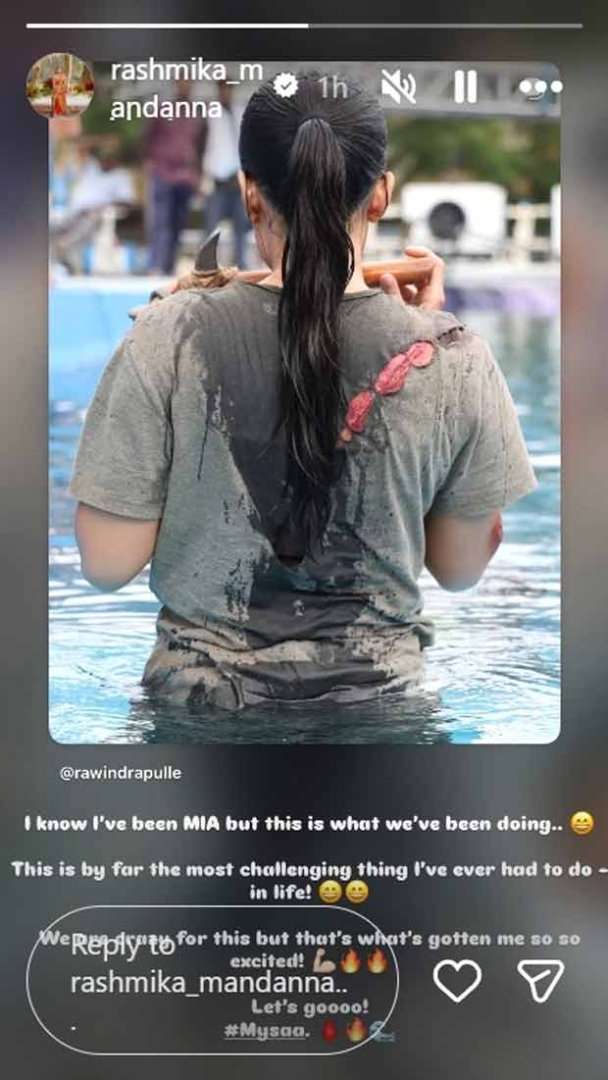 Rashmika Mandanna wraps underwater action sequence for Mysaa; makers call it India’s first female-led underwater fight scene