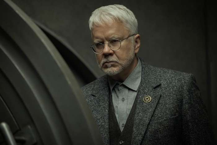 Tim Robbins as Bernard Holland in Silo season 2 Tim Robbins as Bernard Holland in Silo season 2