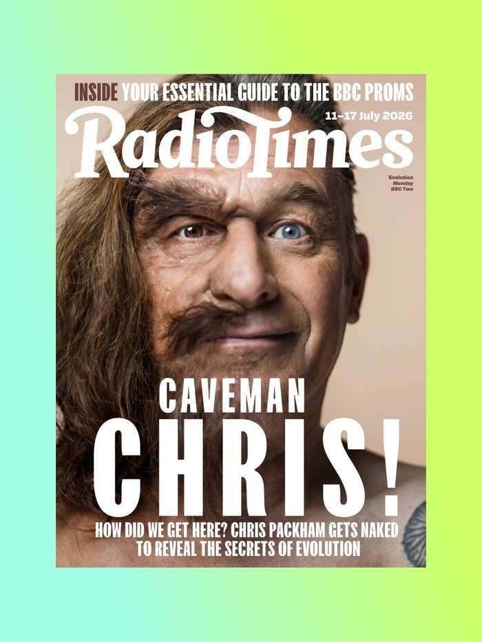 The latest issue of Radio Times is out now – subscribe here. Radio Times cover featuring Chris Packham, with half his face has been transformed into a caveman.