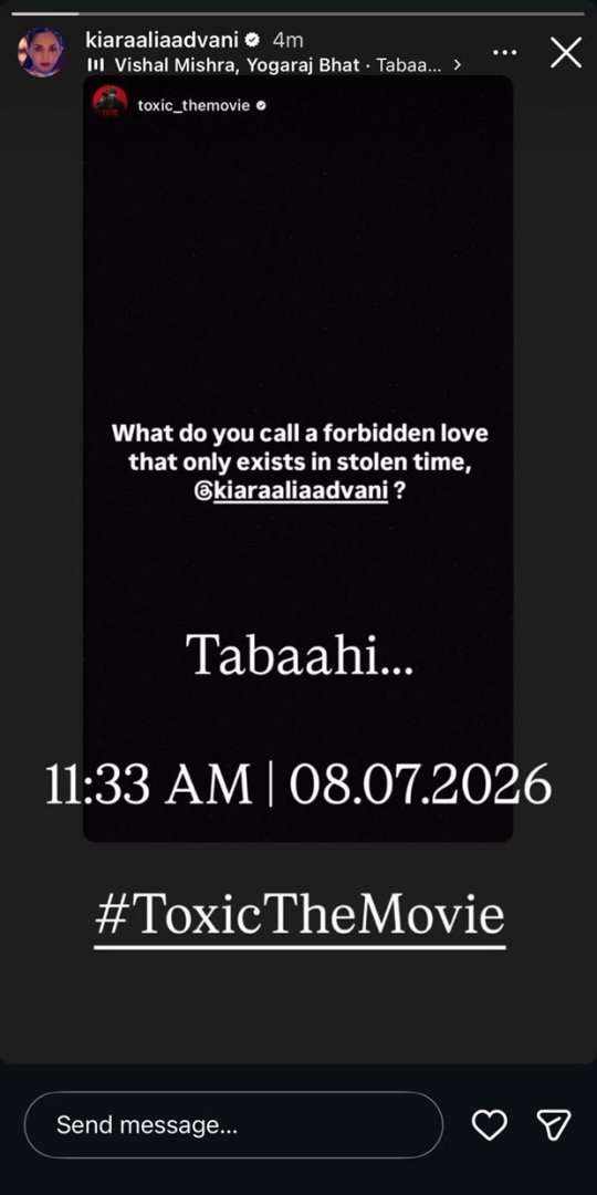 Kiara Advani sparks ‘Tabaahi’ frenzy with cryptic post ahead of music video release