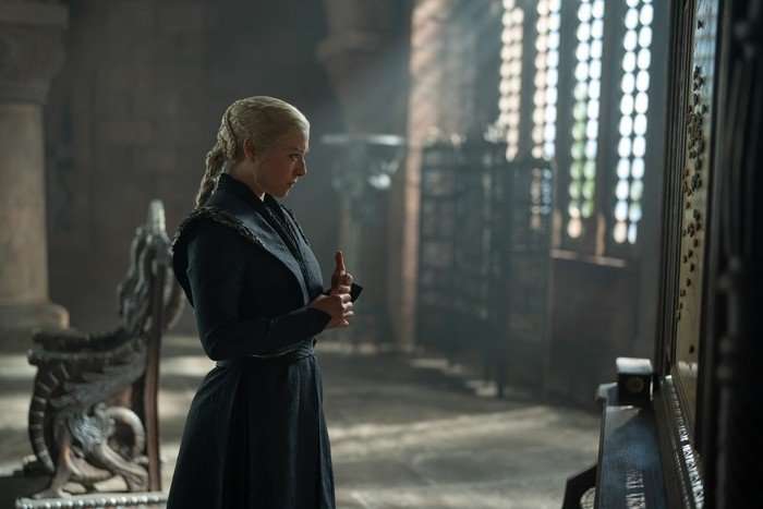 House of the Dragon emma-d-arcy- (1) Emma D'Arcy as Queen Rhaenyra Targaryen in House of the Dragon season 3.