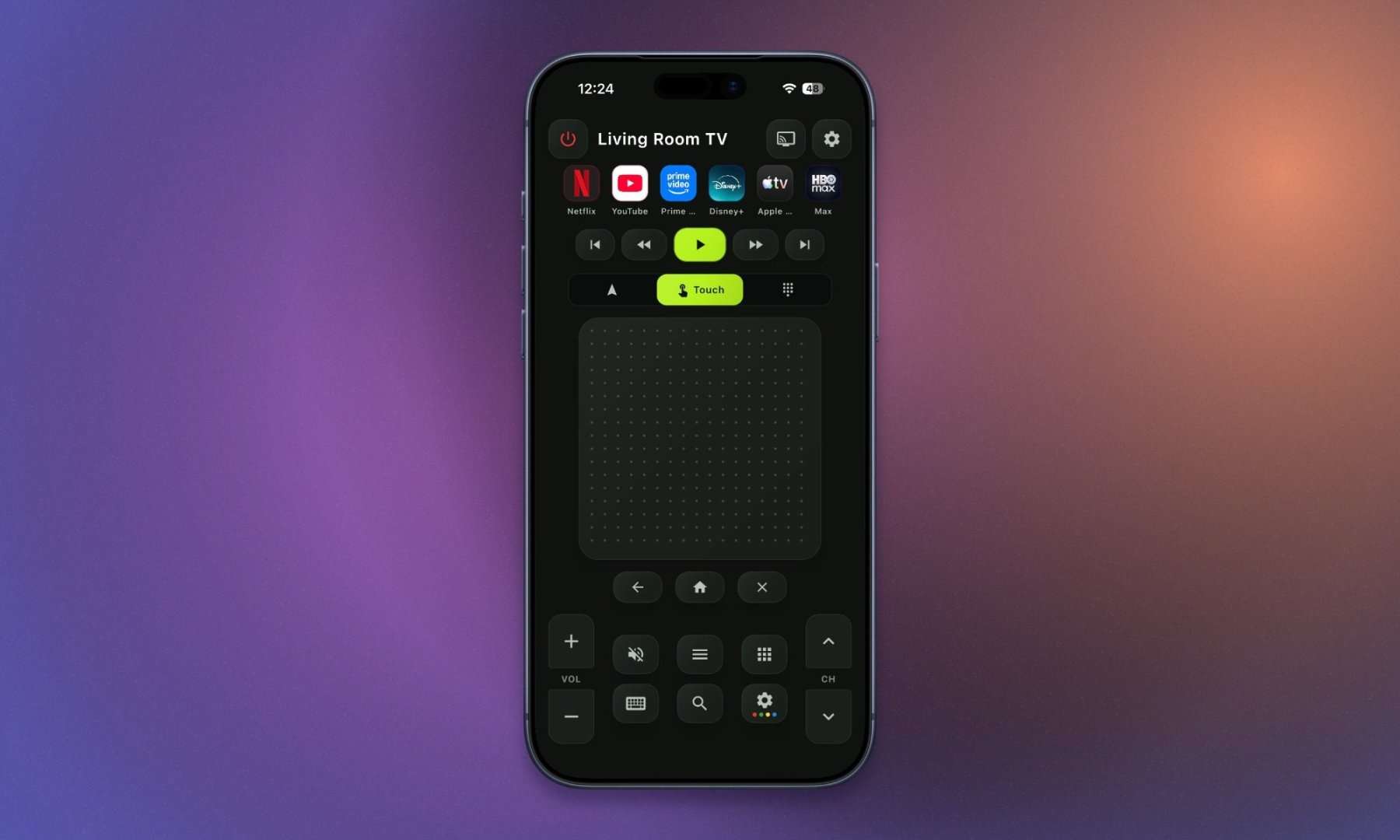 AnyRemote Universal remote app on iPhone 17 Pro Max