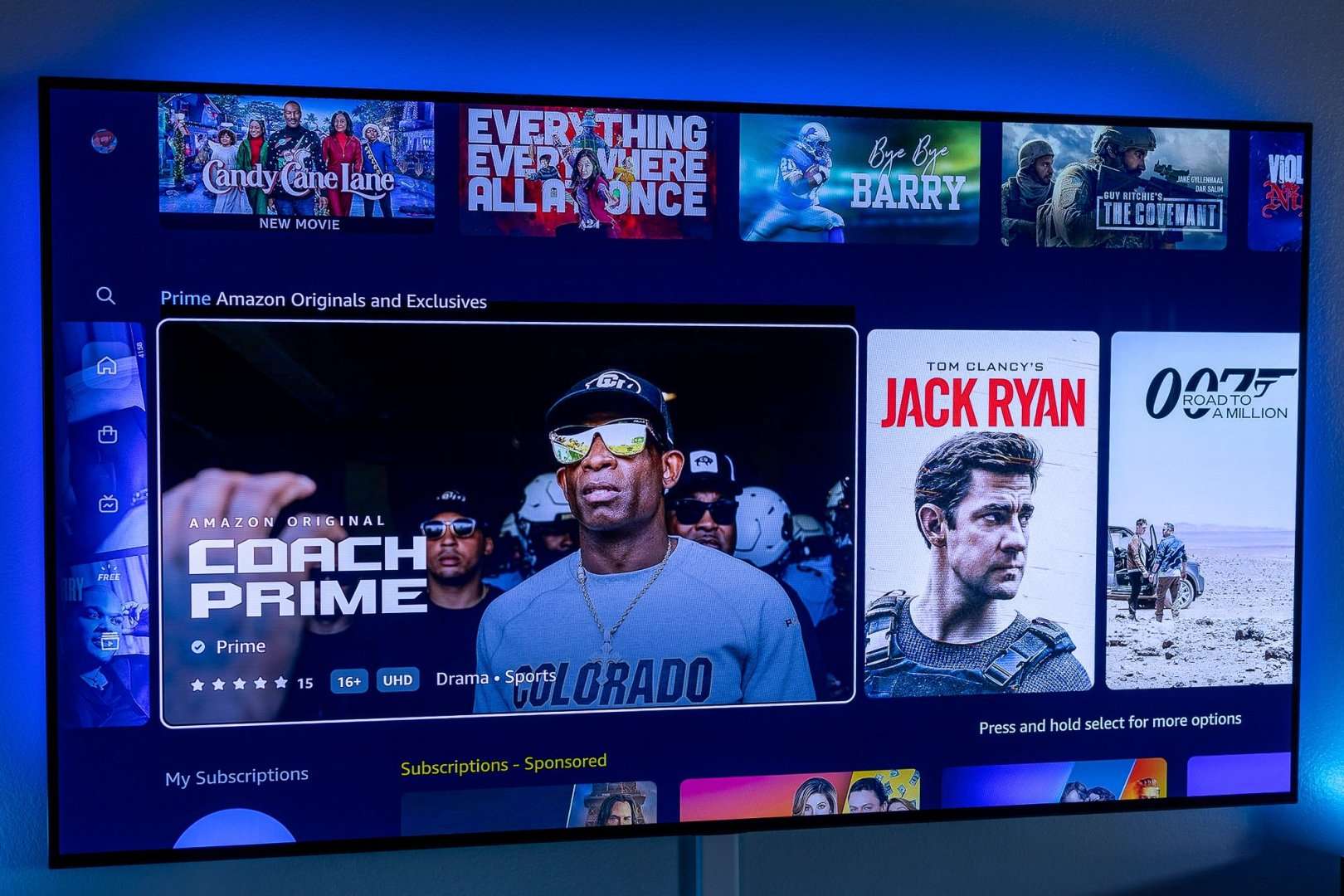The Amazon Prime Video home screen.