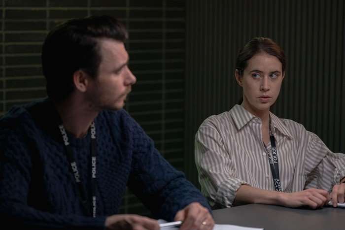 uktv-i-jack0wright (L-R) Harry Lloyd as DCI Hector Morgan and Liz Kingsman as DC Katie Jones in I, Jack Wright