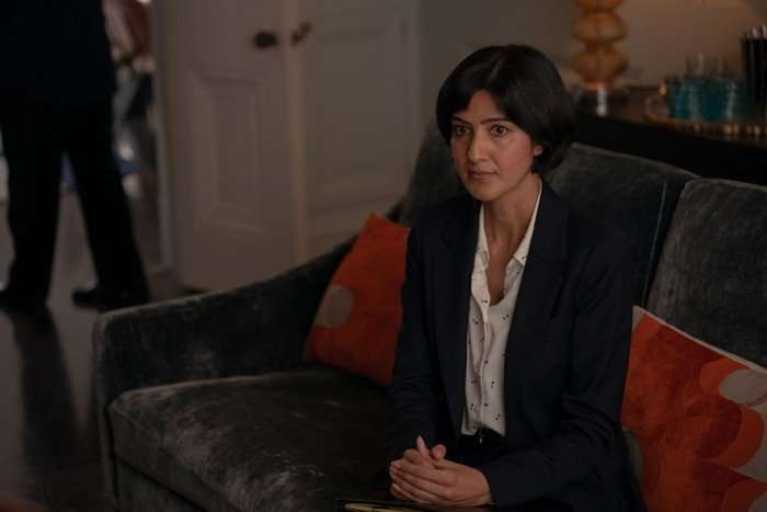 I Jack Wright - First lookPicture shows: Rakhee Thakrar as Laura Johnstone Rakhee Thakrar as Laura Johnstone in I, Jack Wright sat on a sofa